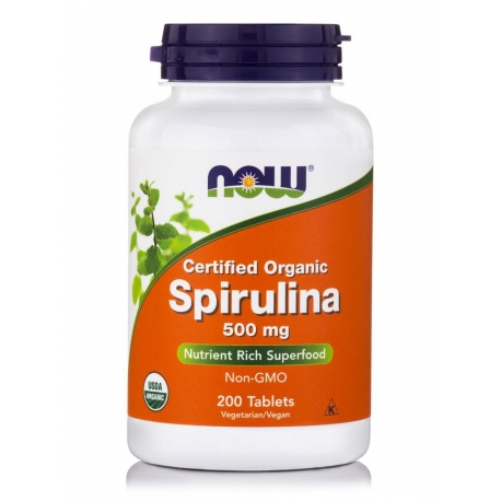 Spirulina 500mg 200 ταμπλέτες - Now / Σπιρουλίνα