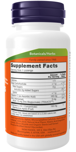 Now - Sambucus Zinc-C 60 Lozenges